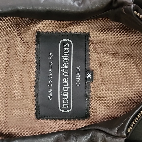 Boutique of Leathers Canada Men's Dark Brown Leather Full Zip Lined Jacket Sz 38 - Picture 8 of 16